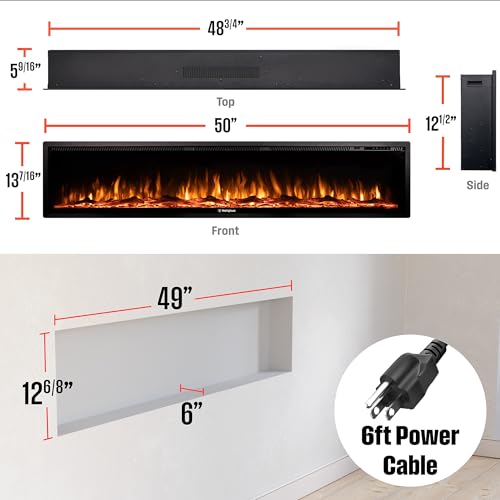 Westinghouse 50" Electric Fireplace with Smart Control