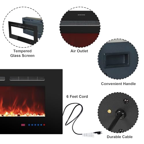 Rodalflame 48" Electric Fireplace Insert with Remote