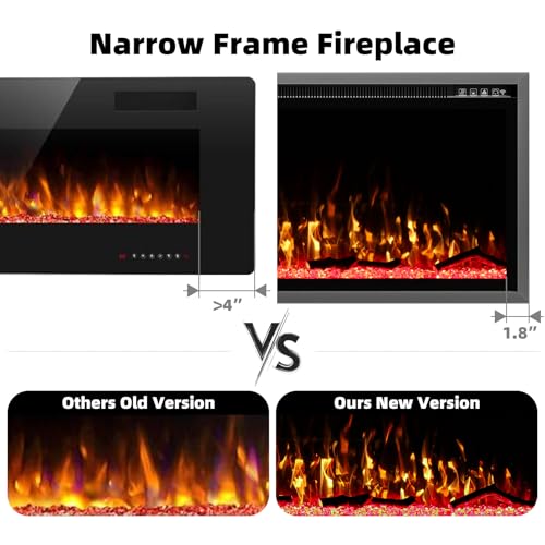 Kucreiheat 60" Electric Fireplace with Remote Control