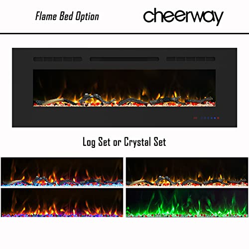 Cheerway 50" Wall-Mounted Electric Fireplace with Heater