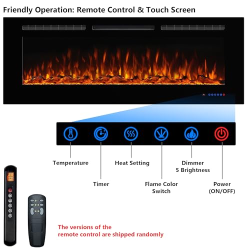 Dreamflame 42" Electric Wall-Mounted Fireplace Insert