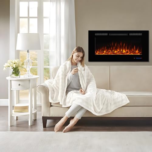 Dreamflame 42" Electric Wall-Mounted Fireplace Insert