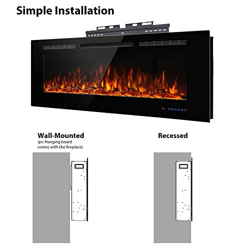 Dreamflame 42" Electric Wall-Mounted Fireplace Insert