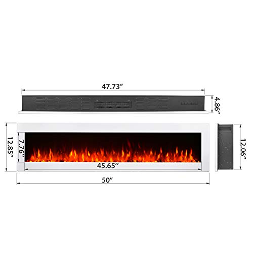 Wall Mounted Electric Fireplace with Remote Control