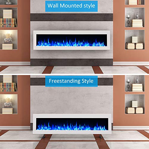 Wall Mounted Electric Fireplace with Remote Control