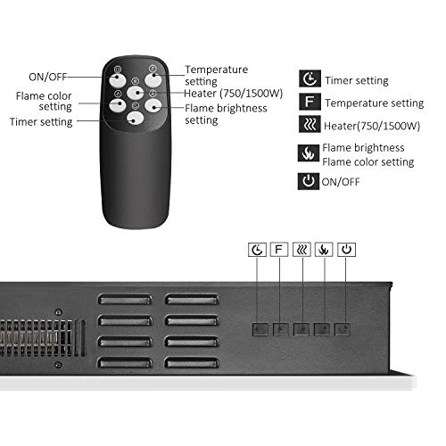 Wall Mounted Electric Fireplace with Remote Control