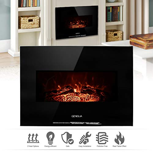 Geniqua 26" Adjustable Wall Mounted Electric Fireplace