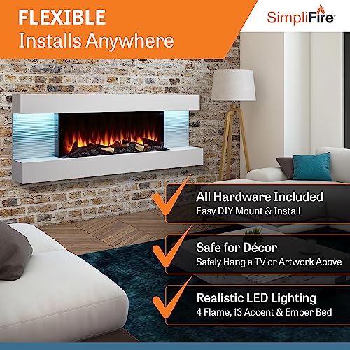 SimpliFire 36-Inch Wall Mount Electric Fireplace