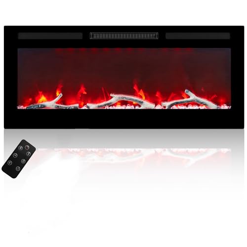 42in Wall-Mounted Electric Fireplace with Remote Control