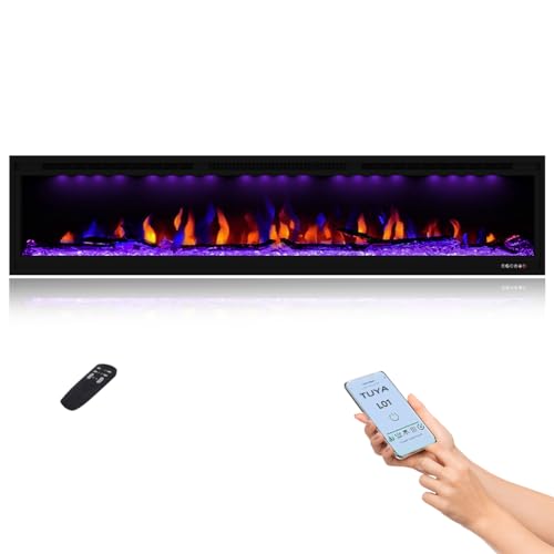Masarflame 74" WiFi Smart Electric Fireplace