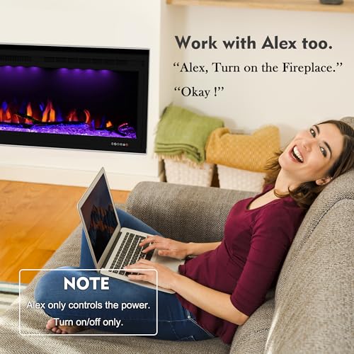 Masarflame 74" WiFi Smart Electric Fireplace
