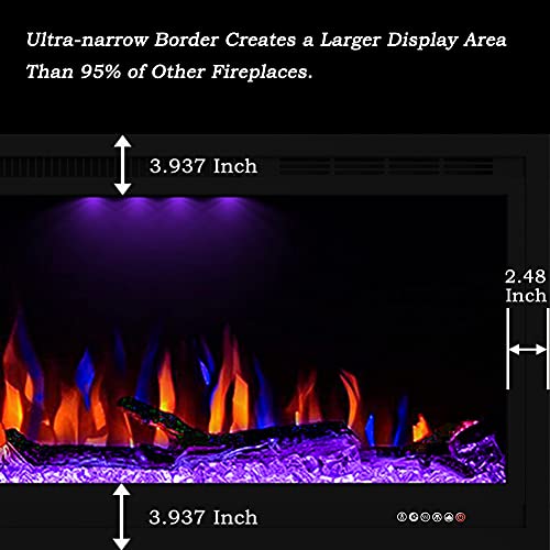 Masarflame 74" WiFi Smart Electric Fireplace