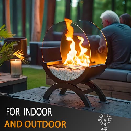 Large Round Glass Tabletop Bio Ethanol Fireplace