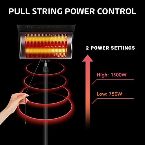 Deluxe 750W/1500W Outdoor Heater for Terrace