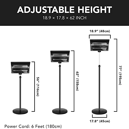 Deluxe 750W/1500W Outdoor Heater for Terrace