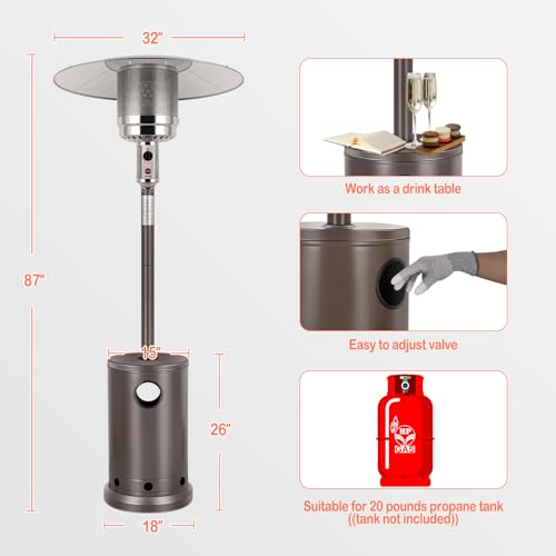 Hykolity Outdoor Propane Pyramid Patio Heater