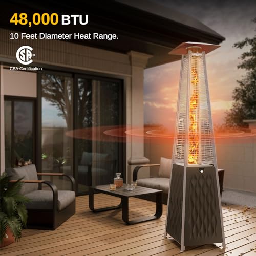 East Oak 48,000 BTU Patio Heater with Wheels