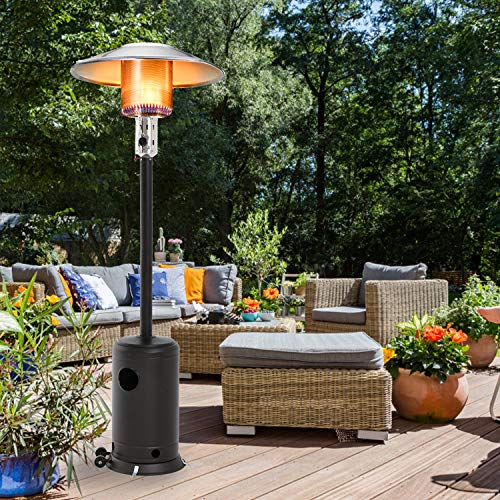 Tall Mocha Propane Patio Heater with Accessories