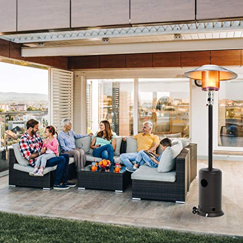 Tall Mocha Propane Patio Heater with Accessories