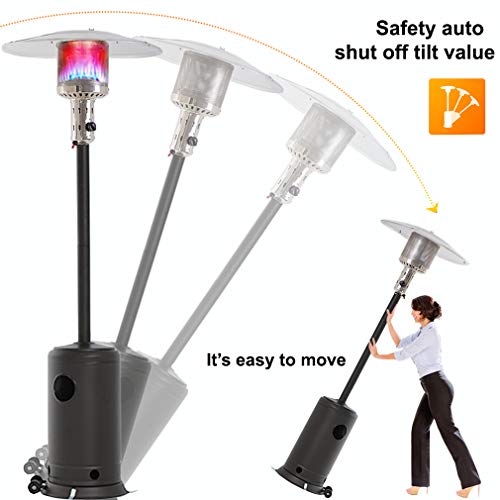 Tall Mocha Propane Patio Heater with Accessories