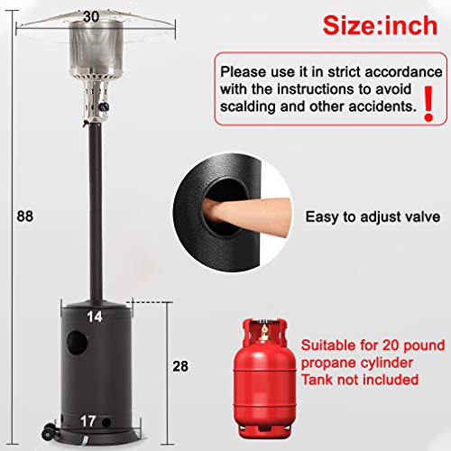 Tall Mocha Propane Patio Heater with Accessories