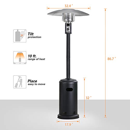 BALI OUTDOORS Tall Standing Gas Patio Heater