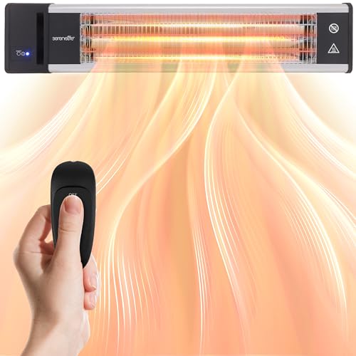 SereneLife 1500W Infrared Wall-Mounted Patio Heater