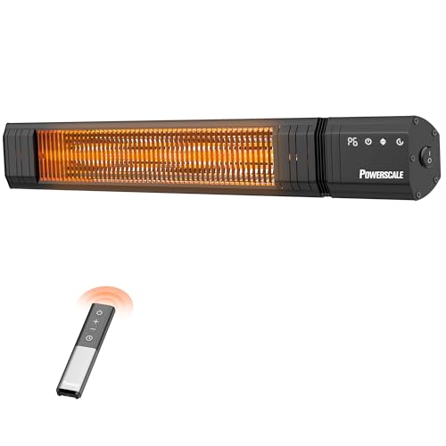 PowerScale Infrared Electric Patio Heater, 1500W Black