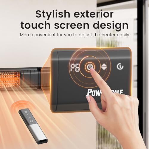 PowerScale Infrared Electric Patio Heater, 1500W Black