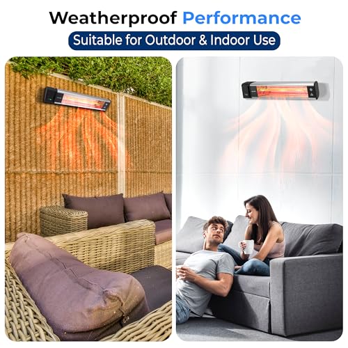 SereneLife 1500W Infrared Wall-Mounted Patio Heater