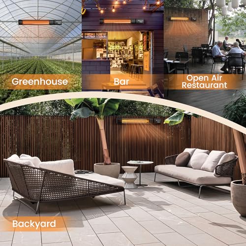 PowerScale Infrared Electric Patio Heater, 1500W Black
