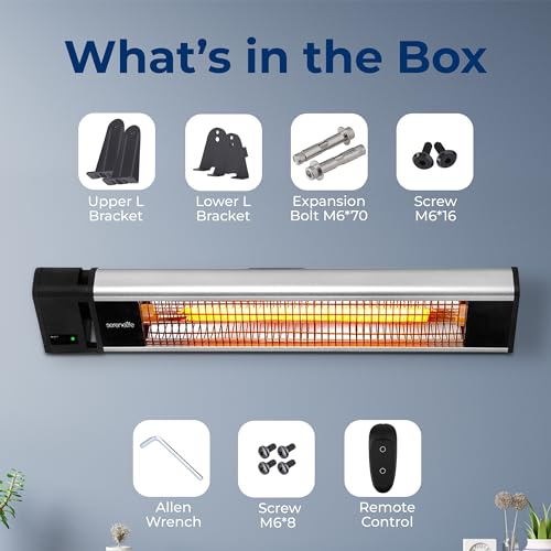 SereneLife 1500W Infrared Wall-Mounted Patio Heater
