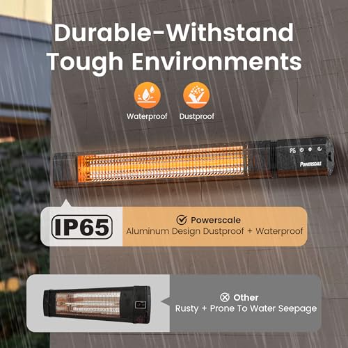 PowerScale Infrared Electric Patio Heater, 1500W Black