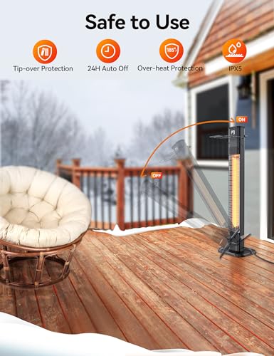 VAGKRI 42" Outdoor Infrared Patio Heater with Remote