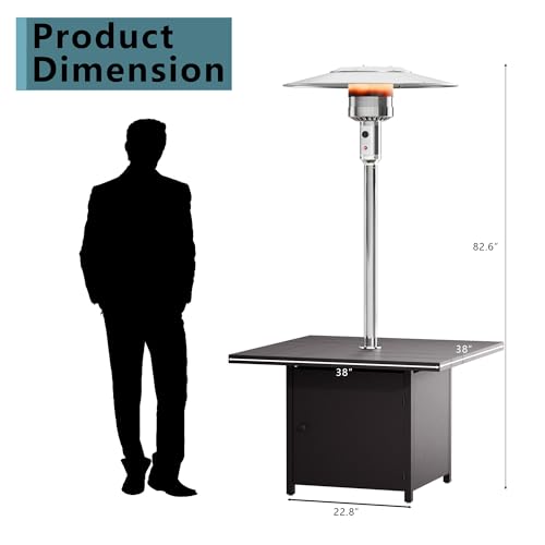 Stainless Steel 45,000 BTU Patio Heater Table