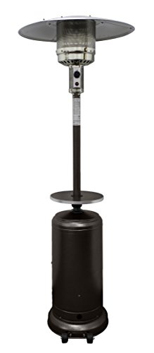 Hammered Bronze Tall Patio Heater with Table