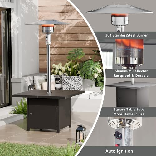 Stainless Steel 45,000 BTU Patio Heater Table