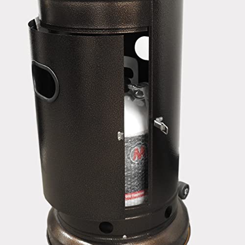 Hammered Bronze Tall Patio Heater with Table