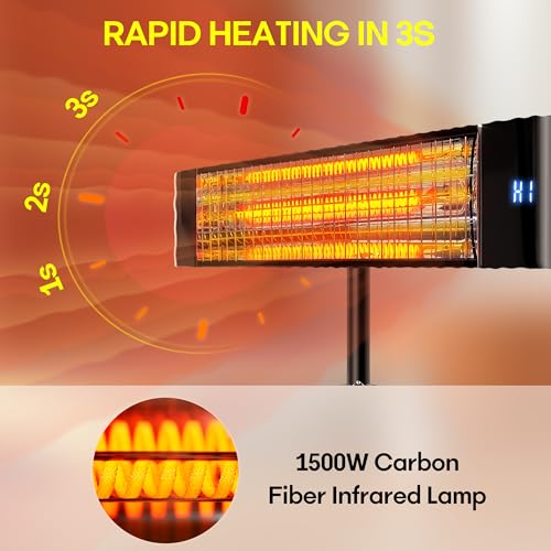 1500W Electric Infrared Outdoor Heater - Wall/Ceiling/Tripod