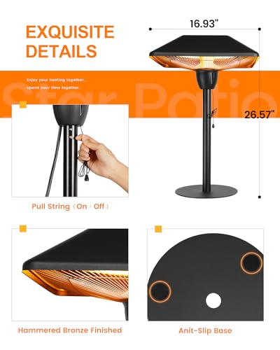 Star Patio 1500W Waterproof Tabletop Infrared Heater