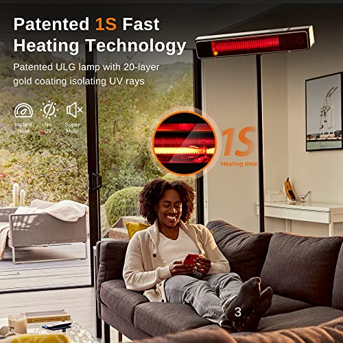 EAST OAK 1500W Outdoor Electric Patio Heater