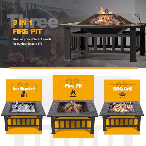 Devoko 32-Inch Outdoor Fire Pit Table