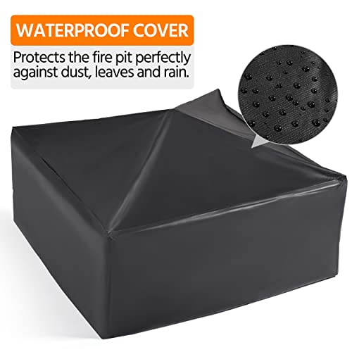 Yaheetech 34" Outdoor Square Fire Pit Table