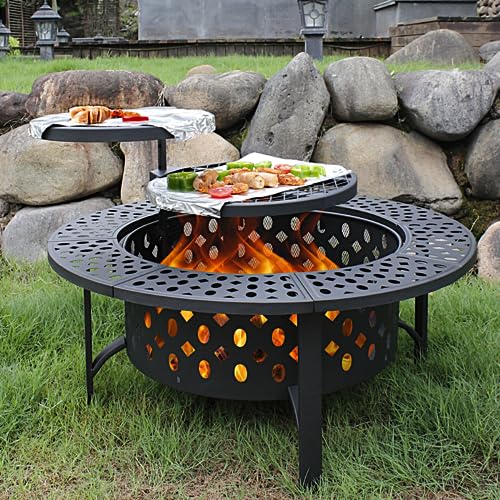 OutVue 36" Wood Burning Fire Pit & Grills