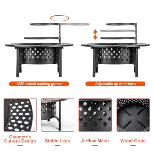 OutVue 36" Wood Burning Fire Pit & Grills