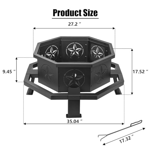 Verdeluxe 35-Inch Heavy Duty Outdoor Fire Pit