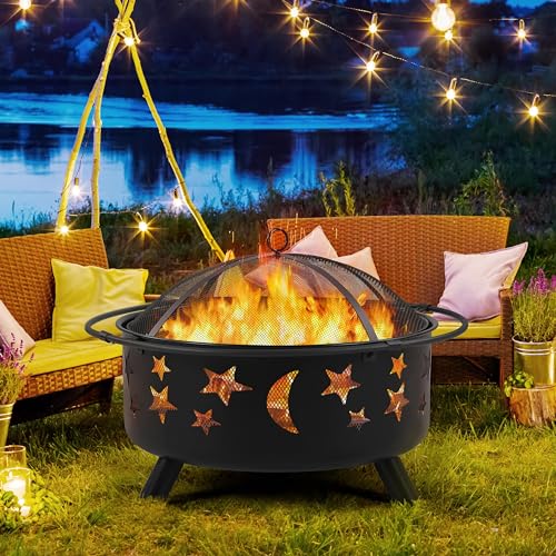 30" Yaheetech Outdoor Wood-Burning Fire Pit