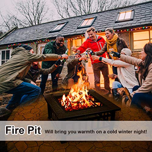 32" Outdoor Metal Fire Pit for Wood Burning