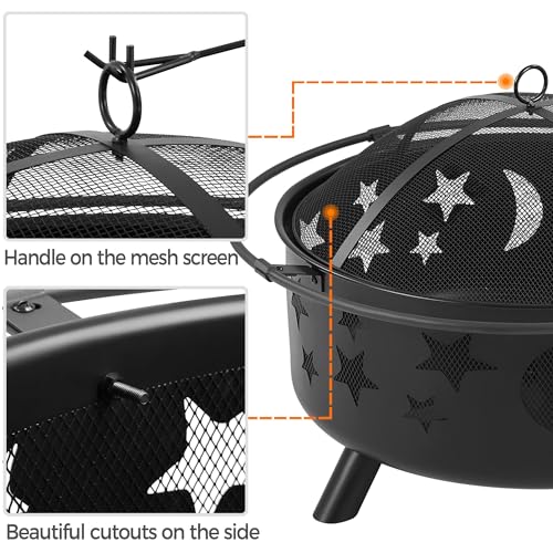 30" Yaheetech Outdoor Wood-Burning Fire Pit