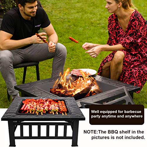 32" Outdoor Metal Fire Pit for Wood Burning
